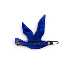 royal blue vintage bird barrette 