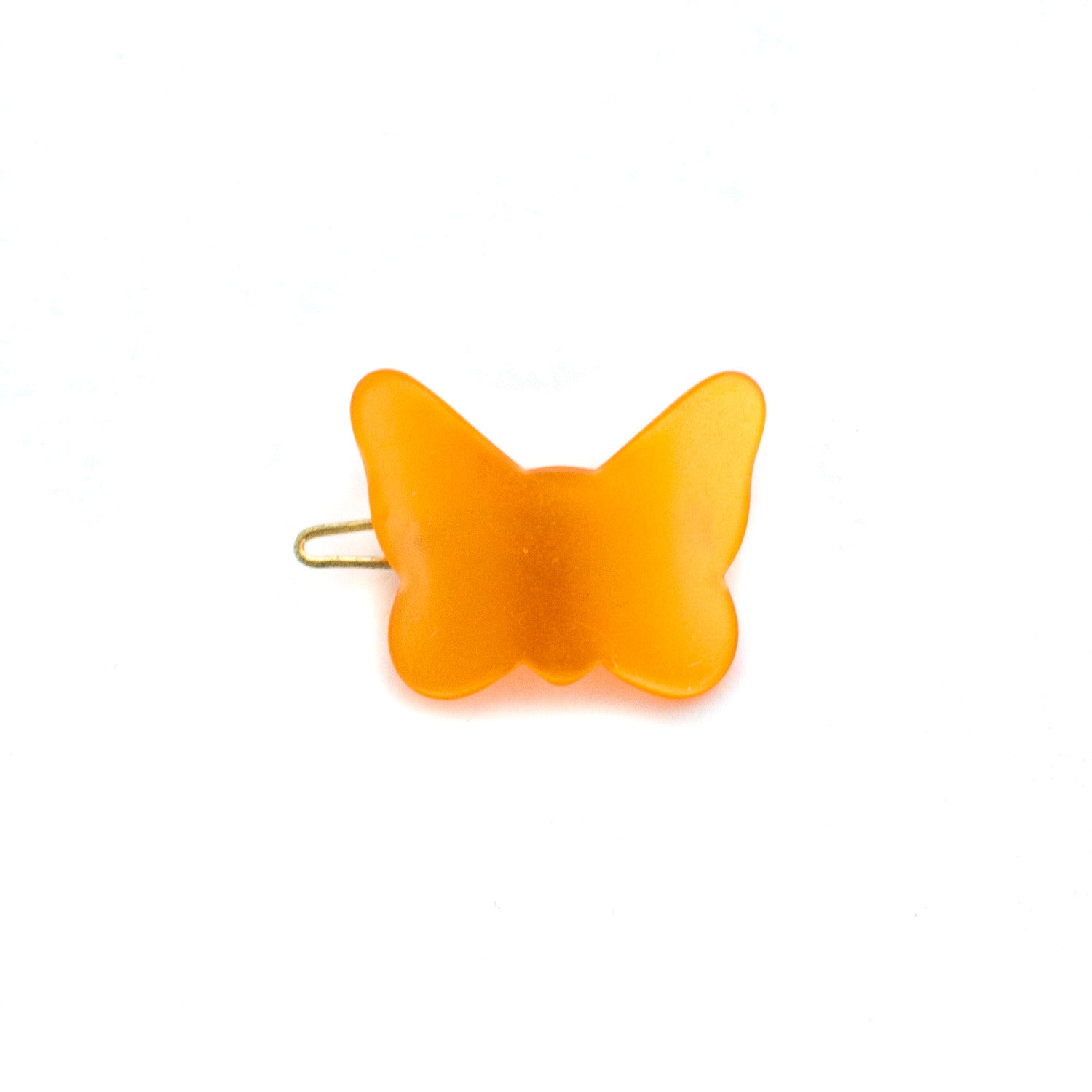 Vintage Orange Butterfly Plastic Barrette - 1960s Hair Clip - Mane