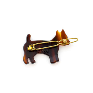 dog hair clip - vintage tortoise shell - france 1960s 