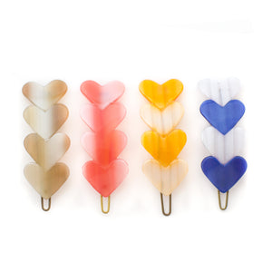 vintage heart hair clips and barrettes - multicolor - love - vintage made in france