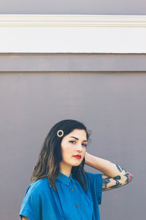 Vintage Gold Circle Barrette