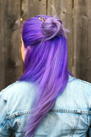 lavender hair with bun pin by mane message hair accessoires