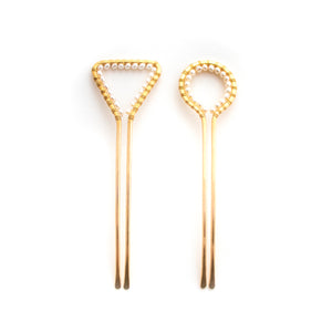 Pearl Brass Hair Pins