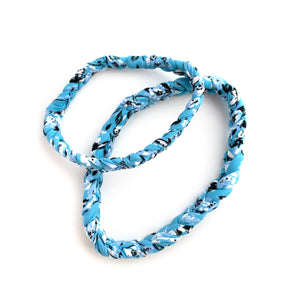 Blue Floral Braided Headbands