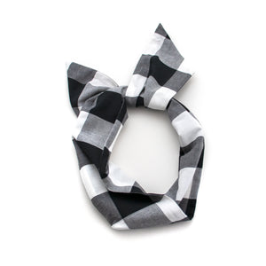 Black and White Gingham Wire Headband