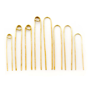 brass hair pins for buns and top knots. made in california by mane message
