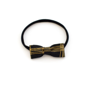 Black and Gold Stripe Baby Bow Headband