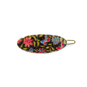 Vintage Black Floral Barrette