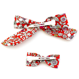 Coral Floral Liberty of London Baby Bows