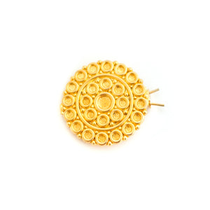 gold disk barrette - vintage french hair clip
