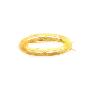oval gold barrette - vintage hair clip 