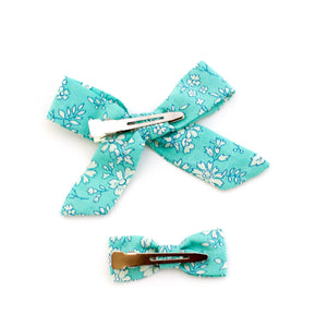 Mint Floral Liberty of London Baby Bows