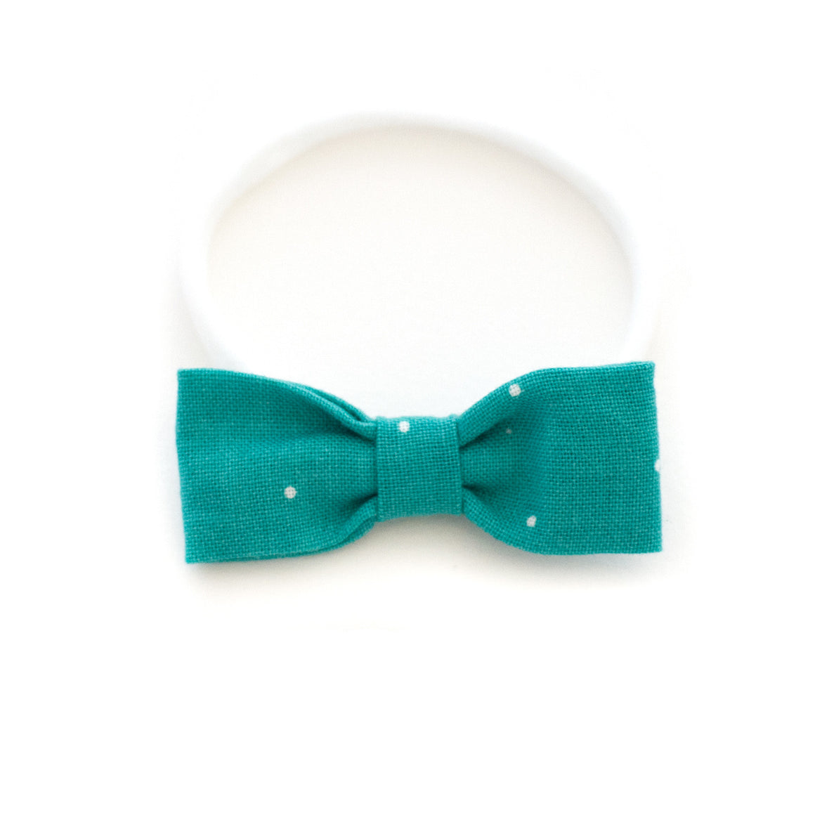Teal Dot Baby Headband | Small Delicate Small Bow