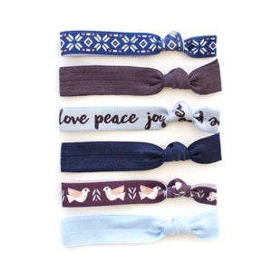 peace love joy hair ties for christmas and holidays stocking stuffers